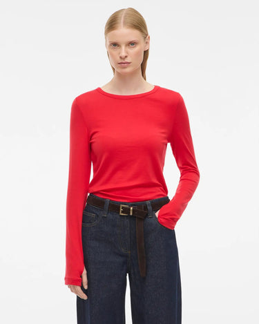 ROUGE EDIT ROUMAPLE LS O - NECK TEE Chinese Red - KYOTO - ROUGE EDIT
