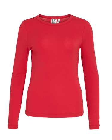 ROUGE EDIT ROUMAPLE LS O - NECK TEE Chinese Red - KYOTO - ROUGE EDIT