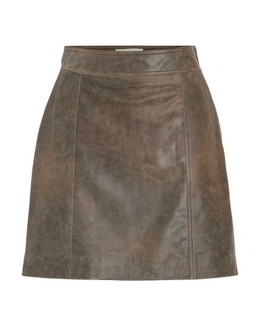 ROUGE EDIT ROUNILA HW SHORT LEATHER SKIRT Petrified Oak - KYOTO - ROUGE EDIT
