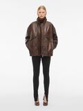 ROUGE EDIT ROUSIMONE LS oversized LEATHER jacket Chicory Coffee - KYOTO - ROUGE EDIT
