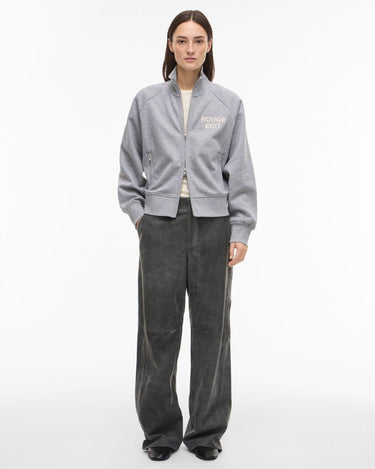 Rouge Edit ROUYORK L/S HIGH NECK ZIPPER SWEAT Light Grey Melange - KYOTO - Rouge Edit