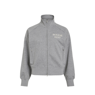 Rouge Edit ROUYORK L/S HIGH NECK ZIPPER SWEAT Light Grey Melange - KYOTO - Rouge Edit