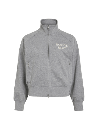 Rouge Edit ROUYORK L/S HIGH NECK ZIPPER SWEAT Light Grey Melange - KYOTO - Rouge Edit