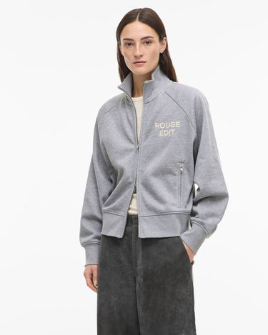 Rouge Edit ROUYORK L/S HIGH NECK ZIPPER SWEAT Light Grey Melange - KYOTO - Rouge Edit