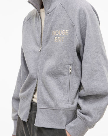 Rouge Edit ROUYORK L/S HIGH NECK ZIPPER SWEAT Light Grey Melange - KYOTO - Rouge Edit