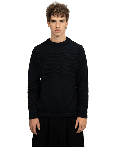 S. N. S. HERNING FISHERMAN - III crew neck Navy Blue - KYOTO - S. N. S. HERNING