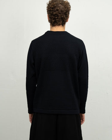 S. N. S. HERNING FISHERMAN - III crew neck Navy Blue - KYOTO - S. N. S. HERNING