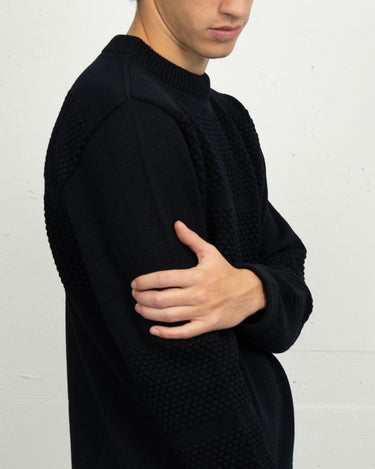 S. N. S. HERNING FISHERMAN - III crew neck Navy Blue - KYOTO - S. N. S. HERNING