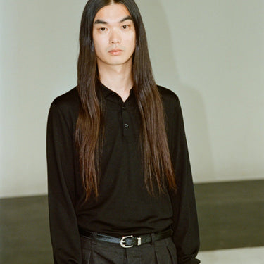 Sunflower MERINO POLO BLACK - KYOTO - Sunflower