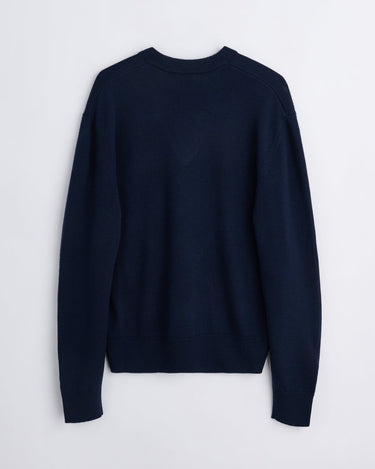 Sunflower MOON MERINO V NECK NAVY striktrøje - KYOTO - Sunflower
