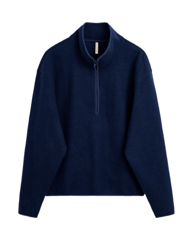 Sunflower Wool Half Zip NAVY - KYOTO - Sunflower