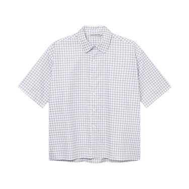 vous décidez BIND SHIRT White / blue check - KYOTO - vous décidez