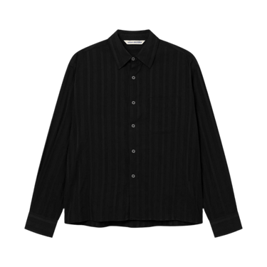 vous décidez FLAT SHIRT BLACK STRUCTURE STRIPE shirt - KYOTO - vous décidez