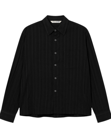 vous décidez FLAT SHIRT BLACK STRUCTURE STRIPE shirt - KYOTO - vous décidez