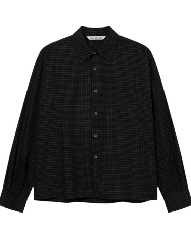 vous décidez FLAT SHIRT DARK GREY CHECK shirt - KYOTO - vous décidez