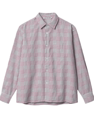 vous décidez FLAT SHIRT RED/GREY CHECK - KYOTO - vous décidez