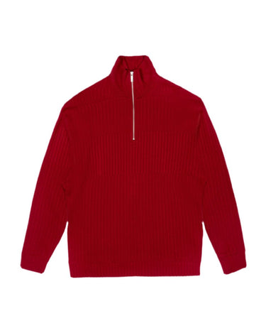 vous décidez Loop Zip Sweater Red - KYOTO - vous décidez