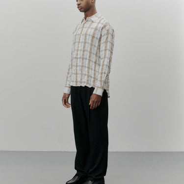 vous décidez MIND SHIRT - WHITE/brown CHECK - KYOTO - vous décidez
