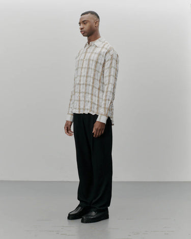 vous décidez MIND SHIRT - WHITE/brown CHECK - KYOTO - vous décidez