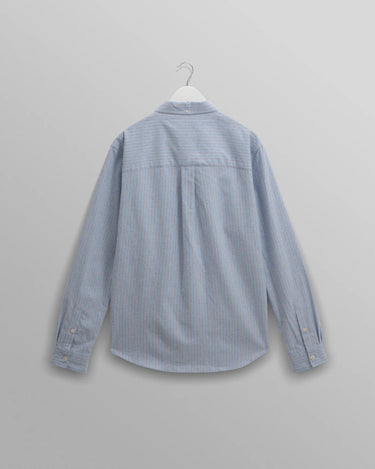Wax London ABINGDON SHIRT PREP STRIPE BLUE - KYOTO - Wax London