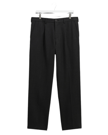 Wax London AUBYN TROUSER WOOL BLEND TWILL CHARCOAL - KYOTO - Wax London