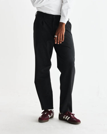 Wax London AUBYN TROUSER WOOL BLEND TWILL CHARCOAL - KYOTO - Wax London