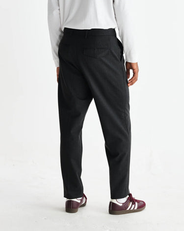 Wax London AUBYN TROUSER WOOL BLEND TWILL CHARCOAL - KYOTO - Wax London