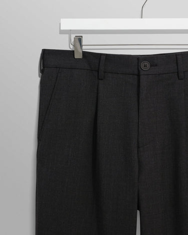 Wax London AUBYN TROUSER WOOL BLEND TWILL CHARCOAL - KYOTO - Wax London