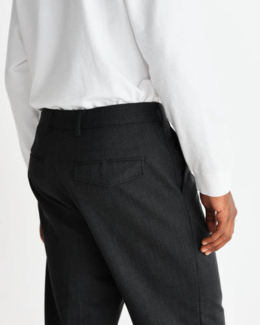 Wax London AUBYN TROUSER WOOL BLEND TWILL CHARCOAL - KYOTO - Wax London