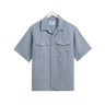 Wax London BARTLETT SS SHIRT TWO TONE LINEN BLUE - KYOTO - Wax London