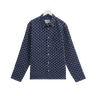 Wax London BRETON OVERSHIRT GRID STITCH INDIGO / ECRU - KYOTO - Wax London