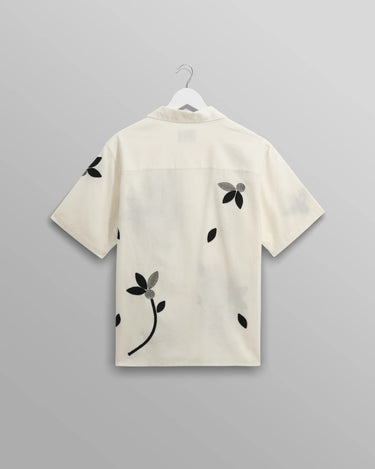 Wax London DIDCOT SS SHIRT BLOOM APPLIQUE ECRU / BLACK - KYOTO - Wax London