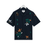 Wax London DIDCOT SS SHIRT BLOOM APPLIQUE NAVY / MULTI - KYOTO - Wax London
