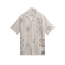 Wax London DIDCOT SS SHIRT DOODLE EMBROIDERY ECRU / MULTI - KYOTO - Wax London