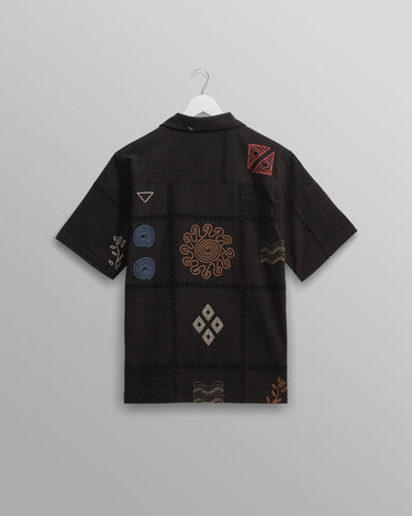 Wax London DIDCOT SS SHIRT DOODLE EMBROIDERY NAVY / MULTI - KYOTO - Wax London