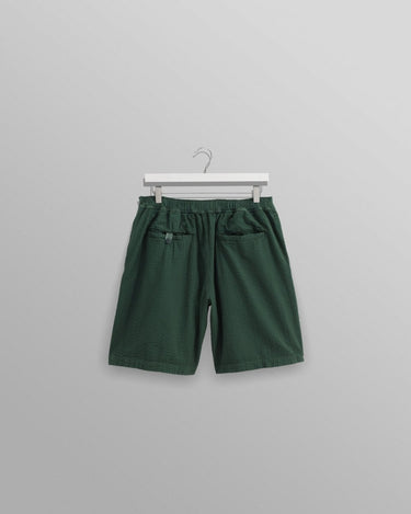 Wax London FULLER SHORT COTTON SEERSUCKER FOREST GREEN - KYOTO - Wax London