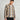 Wax London IGGY JACKET BLURRED GRID BEIGE / BLUE - KYOTO - Wax London