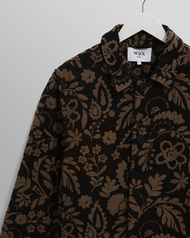 Wax London IGGY JACKET CHENILLE JACQUARD BLACK / KHAKI - KYOTO - Wax London