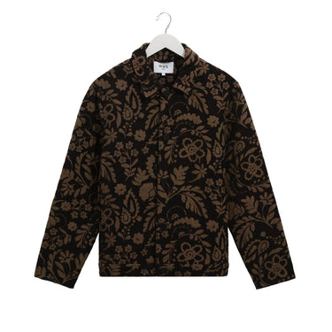 Wax London IGGY JACKET CHENILLE JACQUARD BLACK / KHAKI - KYOTO - Wax London
