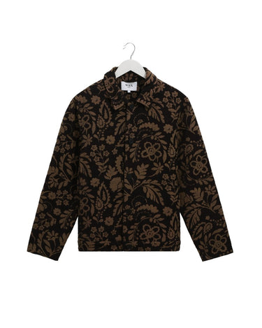 Wax London IGGY JACKET CHENILLE JACQUARD BLACK / KHAKI - KYOTO - Wax London