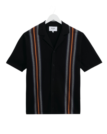Wax London IVY SHIRT COTTON STRIPE BLACK / MULTI - KYOTO - Wax London