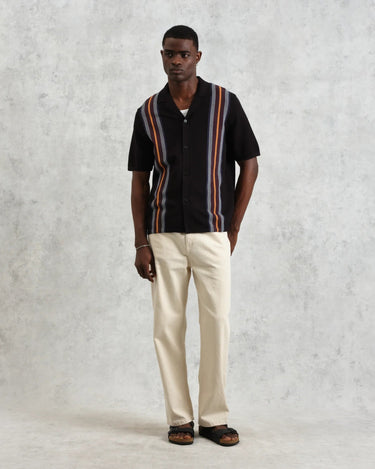 Wax London IVY SHIRT COTTON STRIPE BLACK / MULTI - KYOTO - Wax London