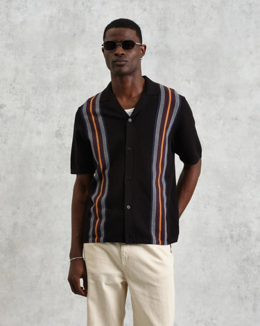 Wax London IVY SHIRT COTTON STRIPE BLACK / MULTI - KYOTO - Wax London
