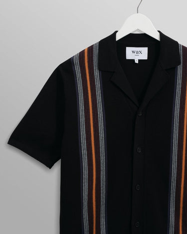 Wax London IVY SHIRT COTTON STRIPE BLACK / MULTI - KYOTO - Wax London