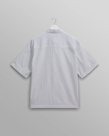 Wax London KEW SS SHIRT BOUCLE STRIPE WHITE - KYOTO - Wax London