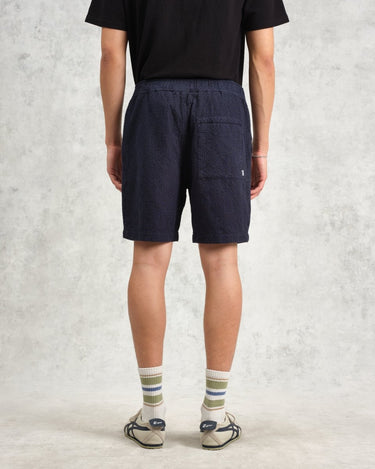 Wax London KURT SHORT HONEYCOMB DOBBY NAVY - KYOTO - Wax London