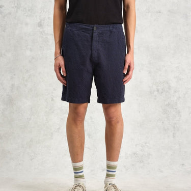 Wax London KURT SHORT HONEYCOMB DOBBY NAVY - KYOTO - Wax London