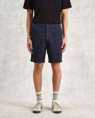 Wax London KURT SHORT HONEYCOMB DOBBY NAVY - KYOTO - Wax London