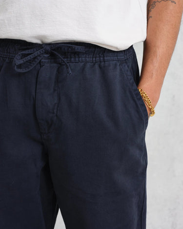 Wax London KURT TROUSER ORG COTTON TWILL NAVY - KYOTO - Wax London