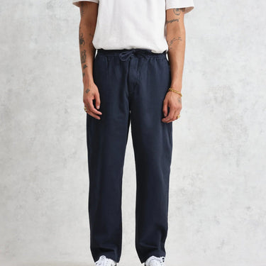 Wax London KURT TROUSER ORG COTTON TWILL NAVY - KYOTO - Wax London